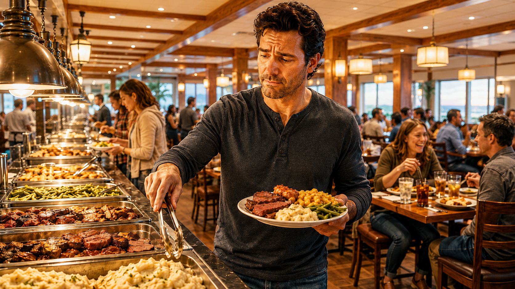 A buffet environment filled with visible cues and open-ended choices